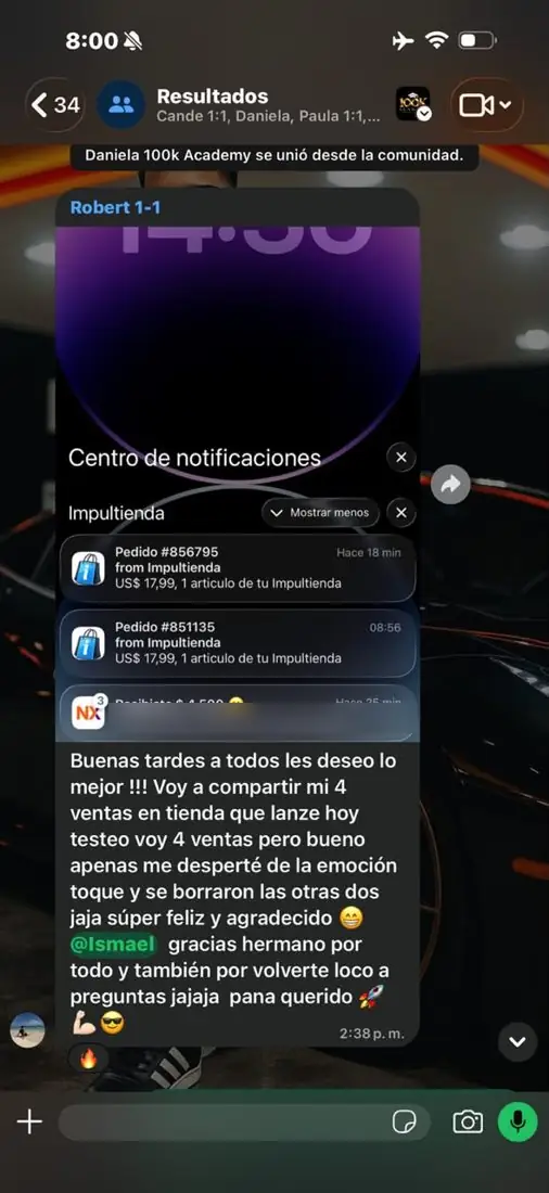 Alumno comparte sus primeras ventas en la tienda que lanzó ese día